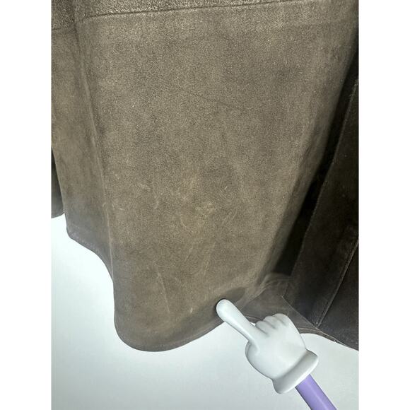 Robert Talbott Men's Brown Suede Leather Shacket Shirt Jacket Button Size Large - Picture 6 of 16